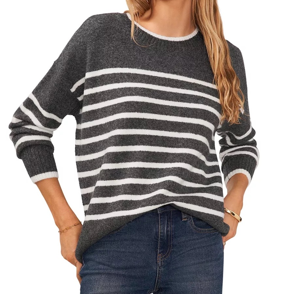 Vince Camuto Striped Knit Sweater – Size Medium (Oversized Fit)